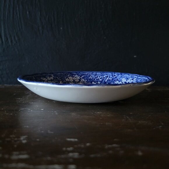 Vtg J & G Meakin Haddon Hall Scene Saucer, Blue & White English Ironstone Plate - Picture 5 of 7